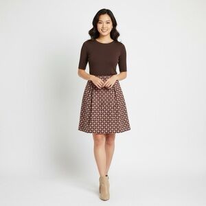 Vintage Miu Miu wool retro patterned A-line skirt, sz42 (modern 6), GUC